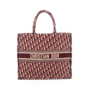 Christian Dior BOOK TOTE Large Tote Bag Handbag Canvas Women's Bordeaux/Beige